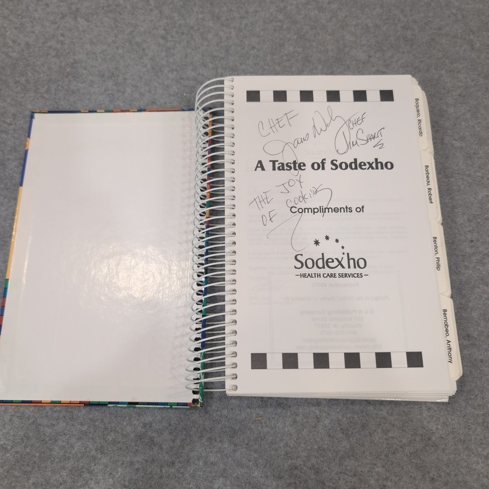 A Taste of Sodexho Health Care Services Spiral Cookbook Signed by Chefs - Picture 2 of 3